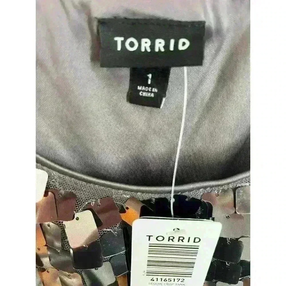Torrid Cropped Sequin Tank Top Size 1 NWT - Picture 5 of 5